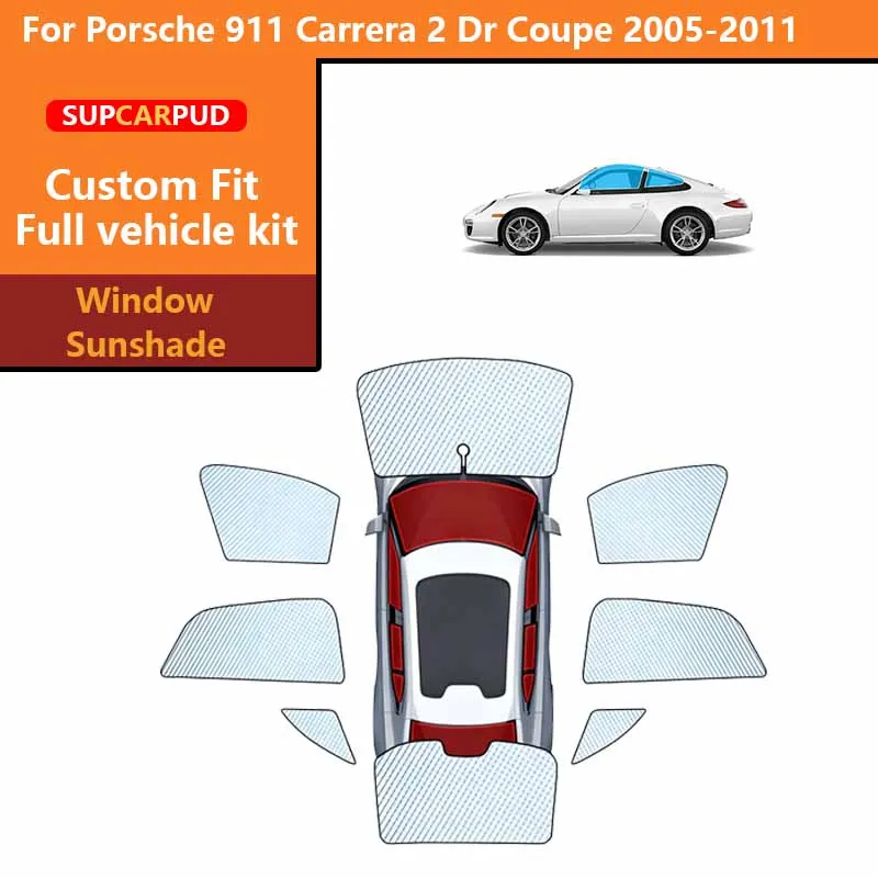 

Солнцезащитные шторки для автомобиля, защита от ультрафиолета, для Porsche 911 Carrera 2 Dr Coupe 2005-2011, для передних, задних и боковых окон