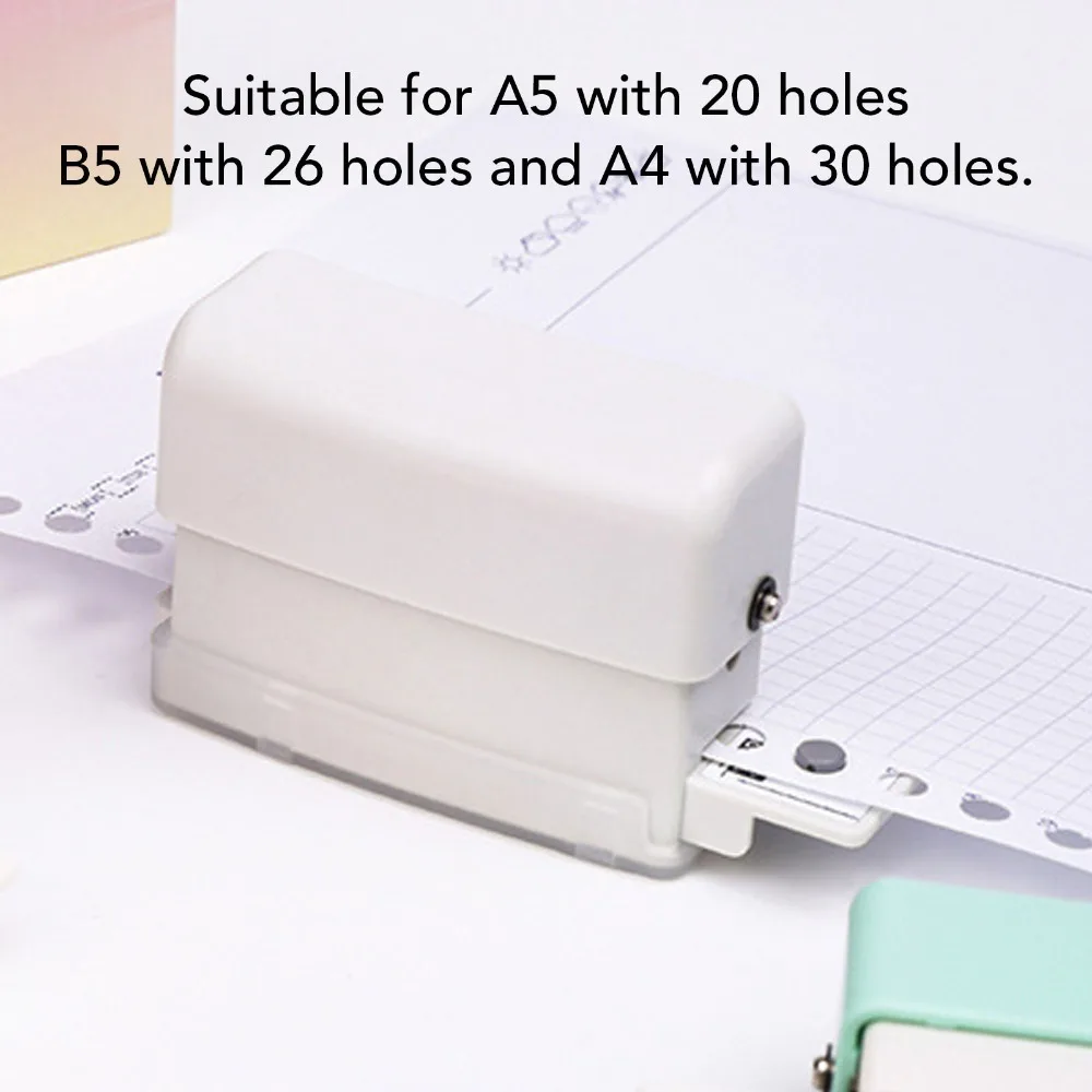 ABS 6 Hole Paper Punch Practical Translucent Design Handheld Mini Puncher Mini Size 5.5mm Hole Diameter Paper Puncher Planner
