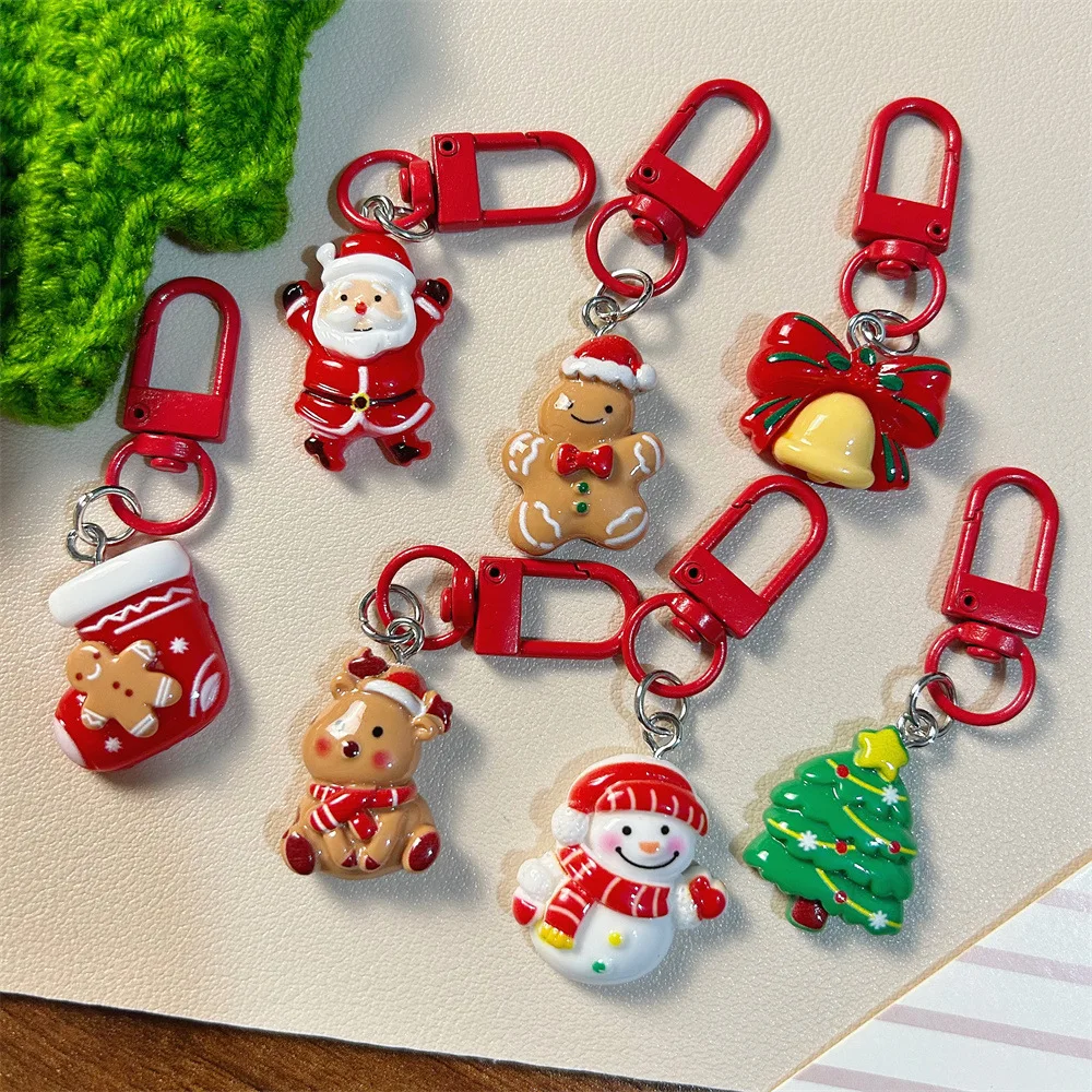 10-30 Pezzi Portachiavi Natalizi Assortiti, Simpatici Ciondoli a Forma di Babbo Natale, Pupazzo di Neve, Alce, Gadget per Feste di Natale, Ciondolo pe