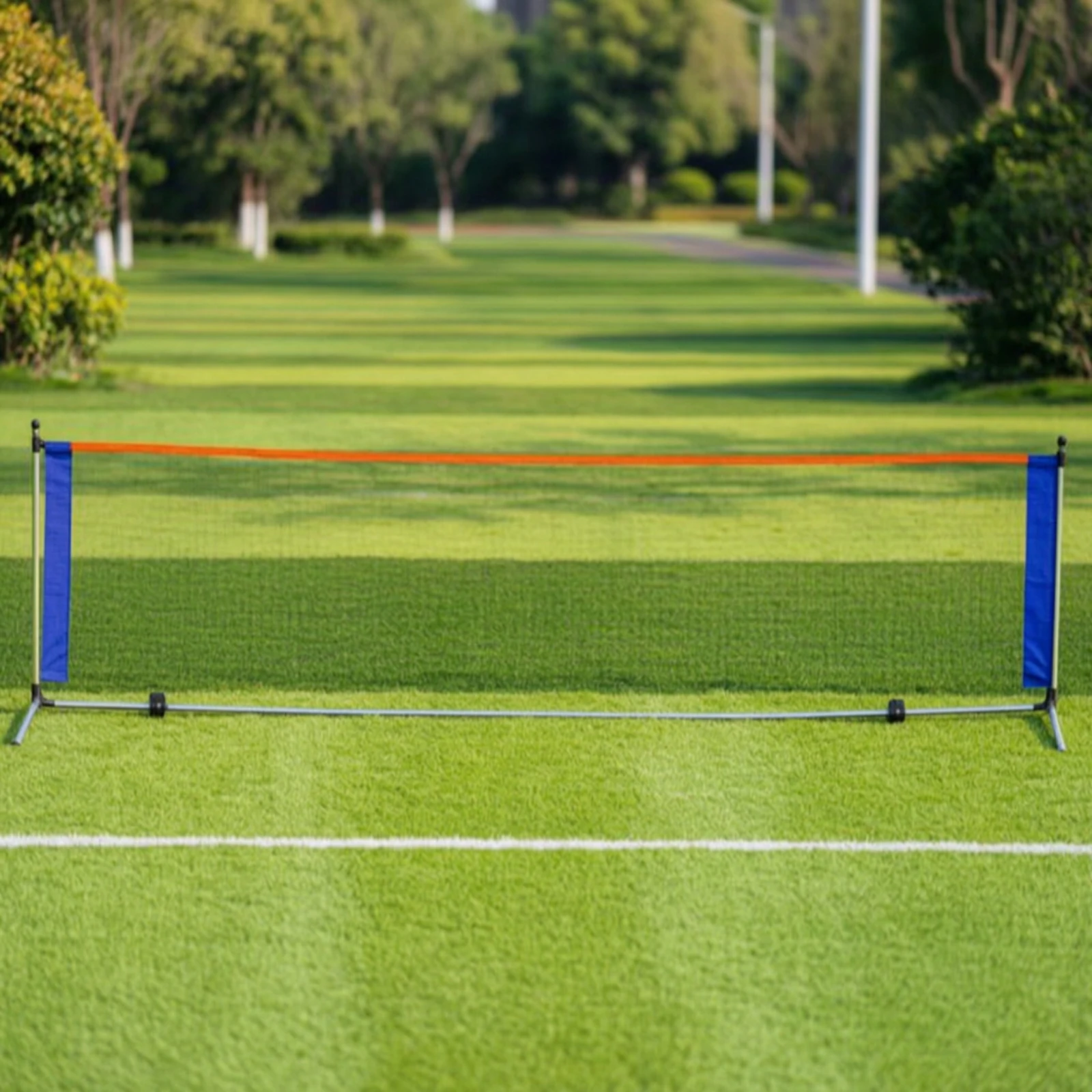 Sports Net with Steel Frame Sturdy Practice Net with Metal Stand Heavy-Duty Tear-Resistant for Athletes, Backyard, Park