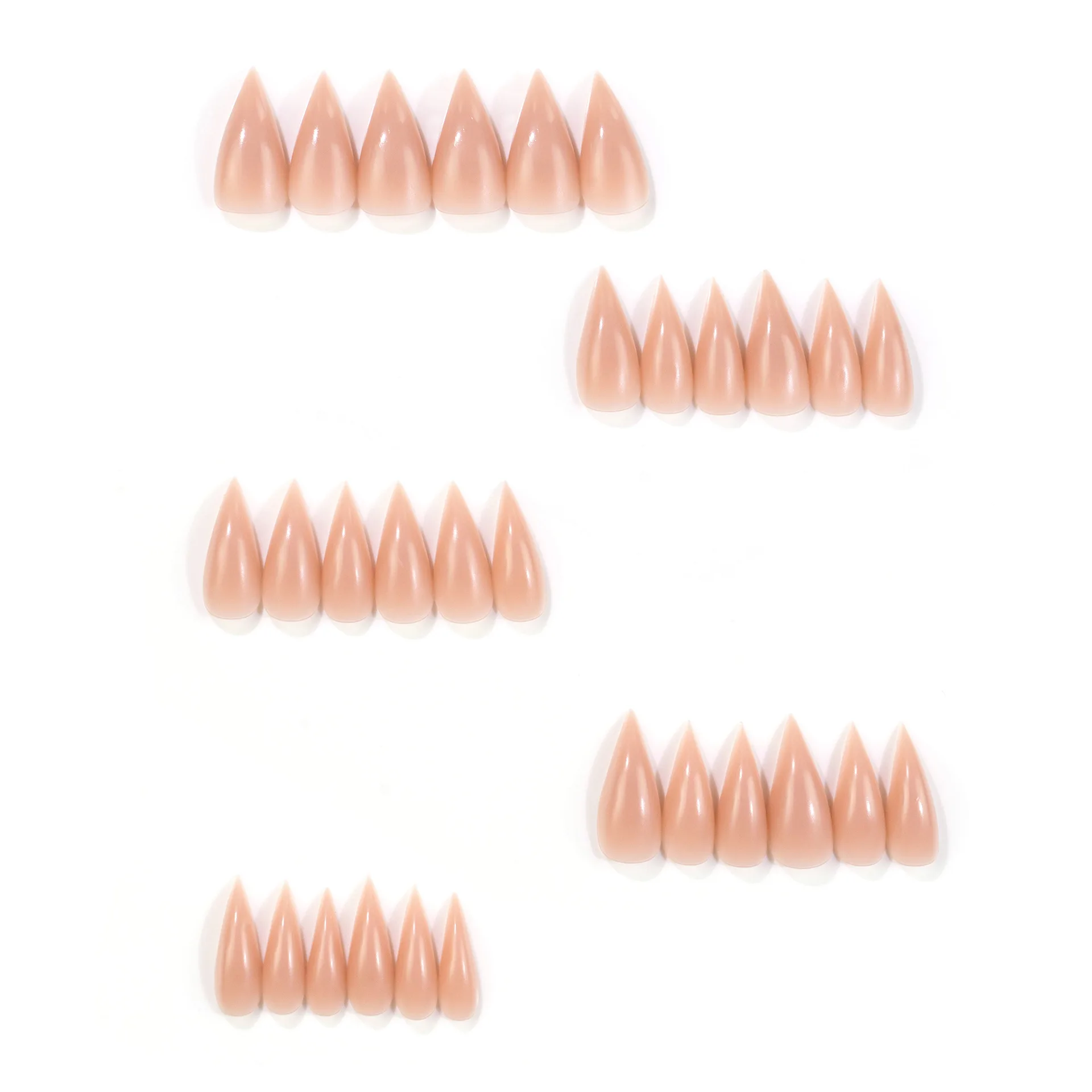 30pcs Nude Gradient French Press On Nails Natural Glossy Reusable Fake Nail Long Point Full Coverage Nail Tips for Women&Girl 4
