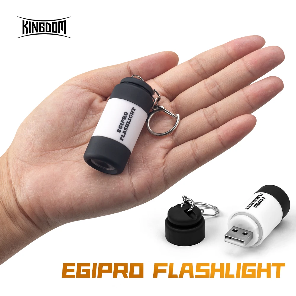 KINGDOM Egipro flashlight USB interface 5.3cm*2cm mini easy to carry and easy to use rechargeable plastic fishing tool