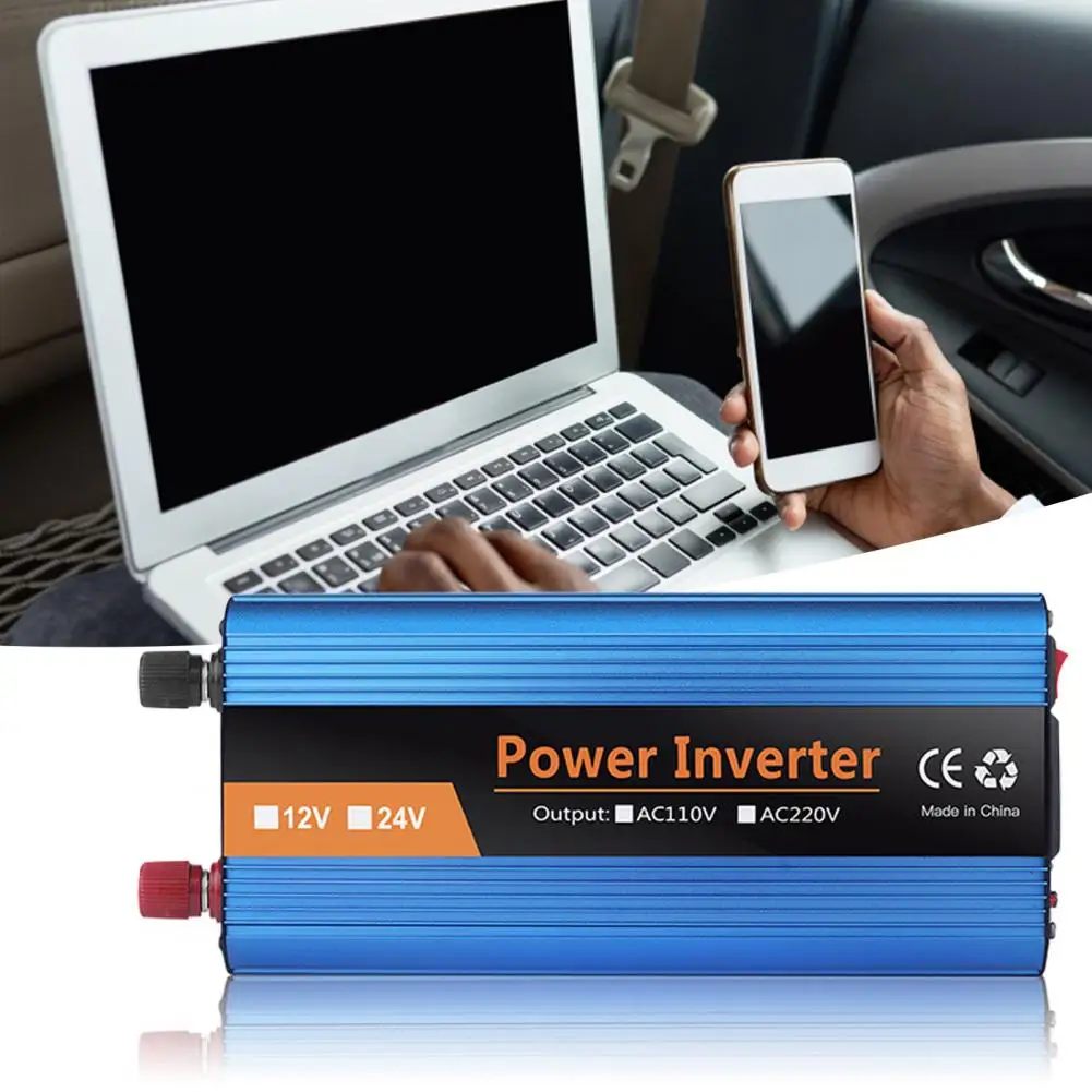 Portable 1600W Inverter 12/24/48/60V To 220V LED Car Power Inverter Converter Charger Adapter Dual USB Voltage Transformer