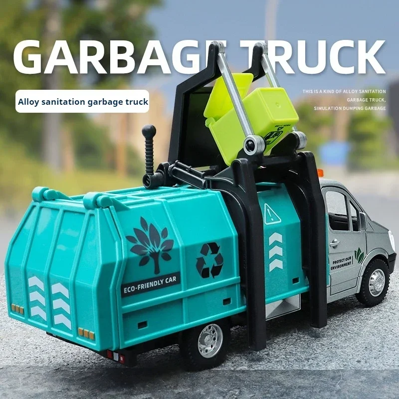 cool stuff:new 1:43 alloy garbage truck car model, simulation transport cars,toys for kids 2 to 4 years old,diecast car gift set