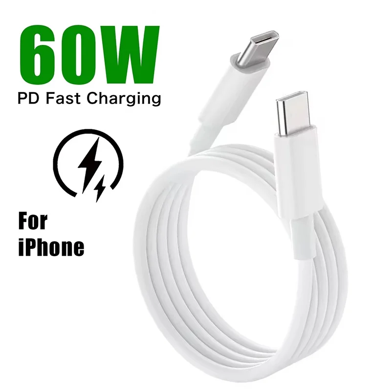 1/1.5/2m PD 60W USB C to C Cable Fast Charge Data Cable Type C to Type-C Data Line For Macbook iPad iPhone Huawei Xiaomi Realme
