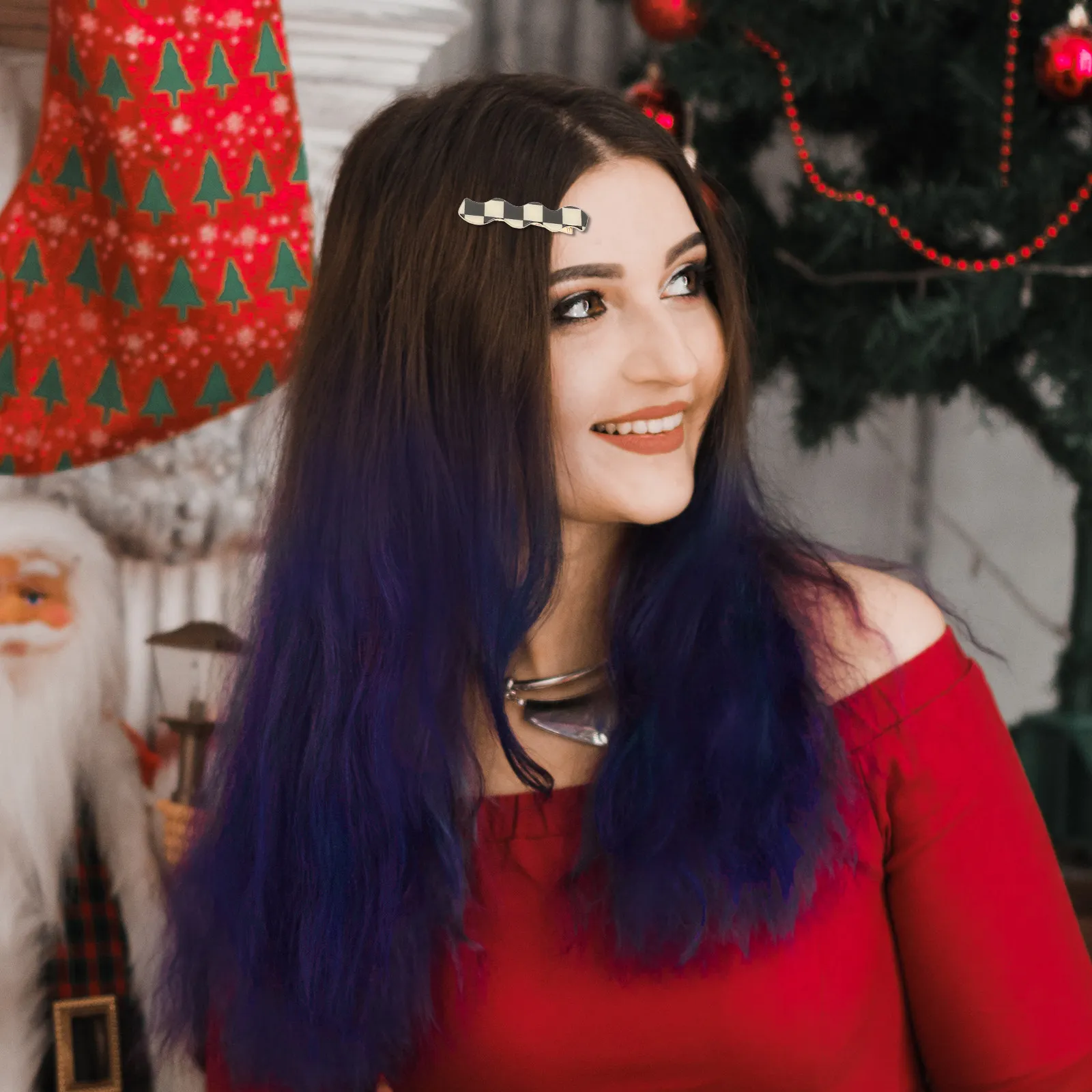 

12Pcs Plaid Hair Clips No Crease Design Exquisite Craft Delicate Look for Daily Wear Party Wedding Girls Hair Barrette Styling