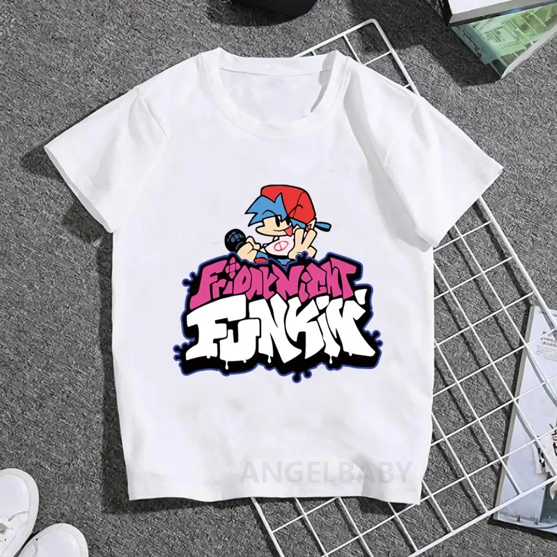 Hot Sale Friday Night Funkin Print Fashion Kids T shirt Girls Summer Tops Baby Boys Clothes Funny Children Short Sleeve T-shirt