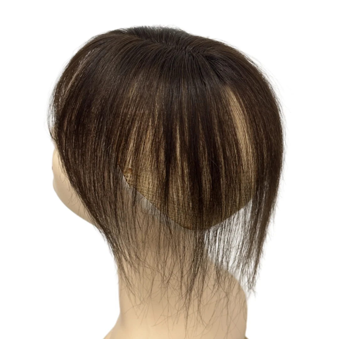 Keine Clip-Topper, Echthaar-Fransen, verbesserte magische Paste, Haar-Topper, Pony für Frauen, flauschige Haarabdeckung, spärliche Haarnähte, Patches – Detail 23