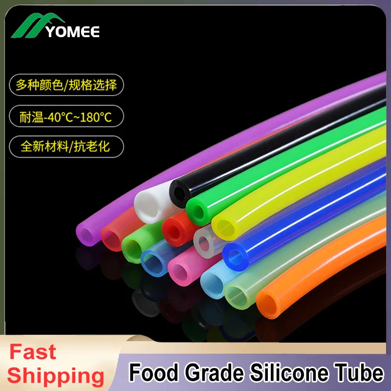 1/3/5M ID 2 3 4 5 6 8 mm Silicone Tube Flexible Rubber Hose Food Grade Soft Drink Pipe Water Connector