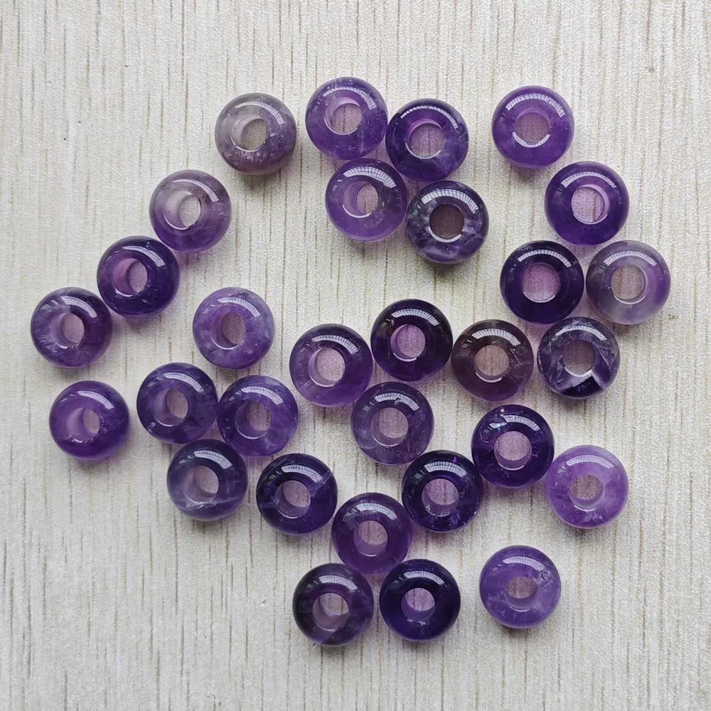 Fashion good quality natural stone round shape big hole Charms beads For Bracelet making 30pcs/lot  wholesale free