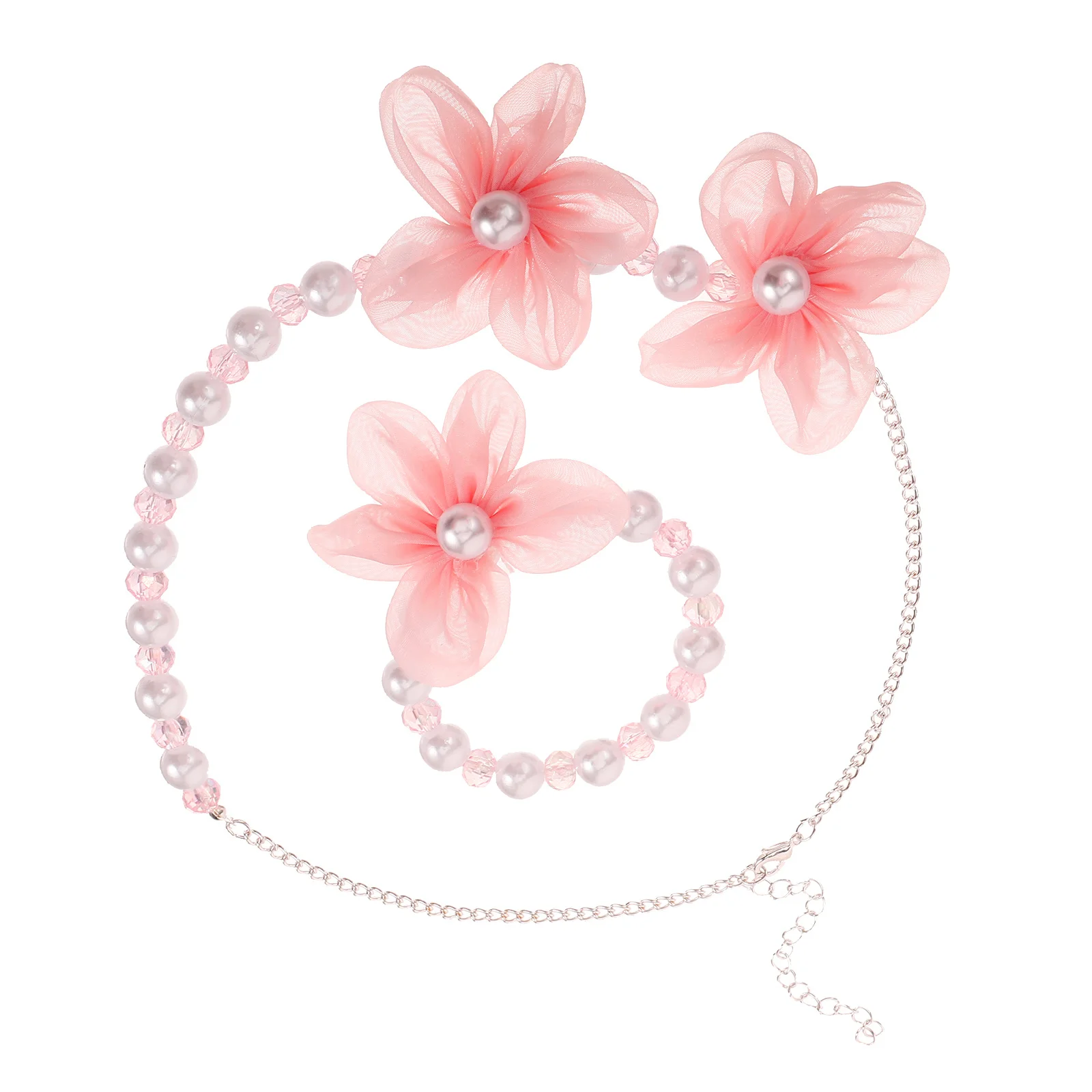 

1Set Imitation Pearl Beaded Necklace Bracelet Set Cute Decorative Jewelry for Birthday Party Gift Jewelry Set