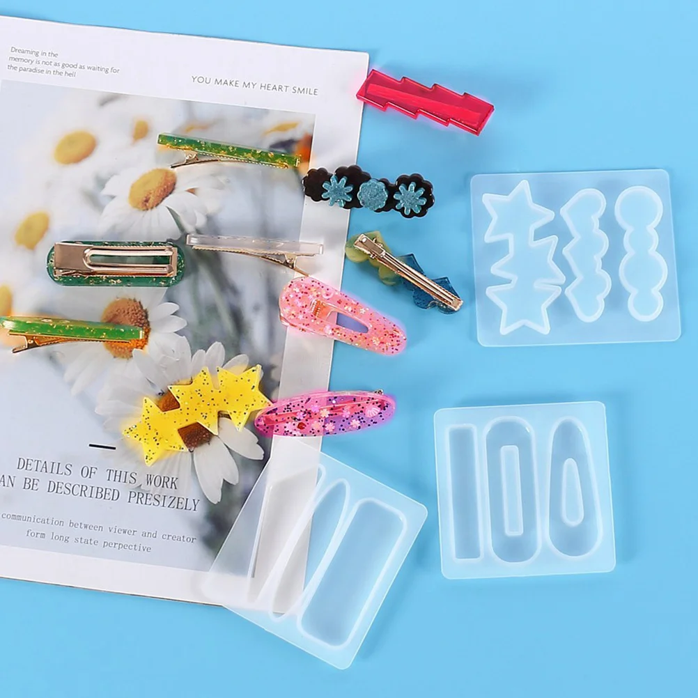 

10Pcs Resin Molds for Hair Clips Silicone Jewelry Making Pendant Earring DIY Craft Resin Mold Silicone Casting Mold
