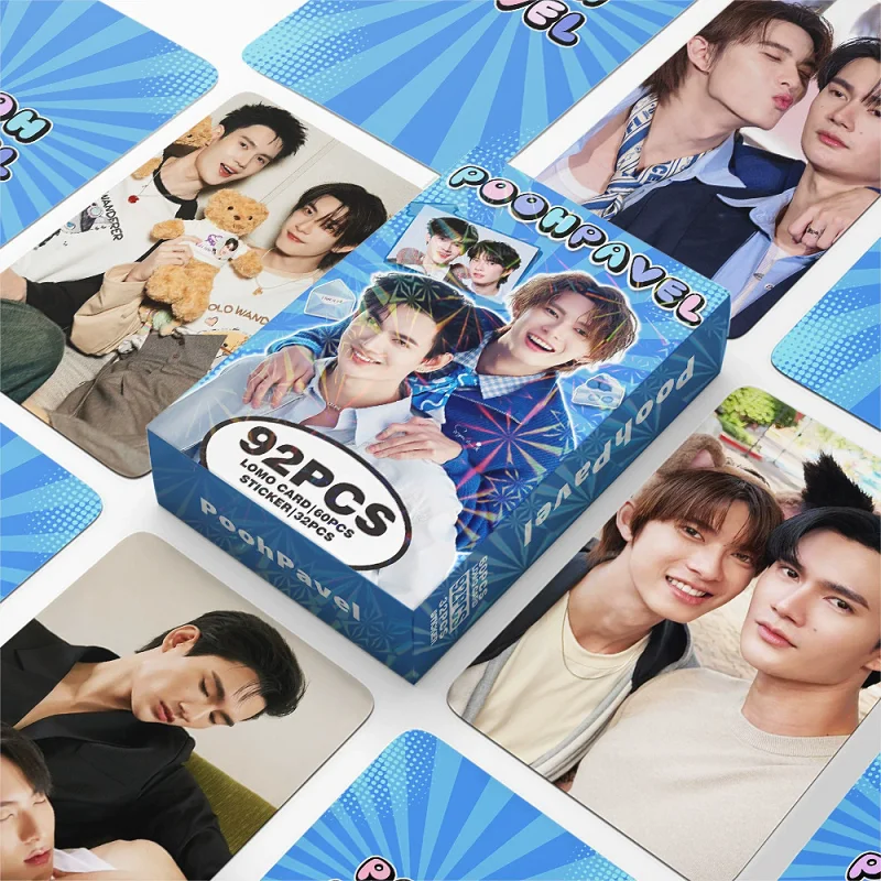 

92PCS Pit Babe Series PoohPavel Photo Trading Cards with Mini Stickers Thai BL Stars Collectible Lomo Fan Gift Collection