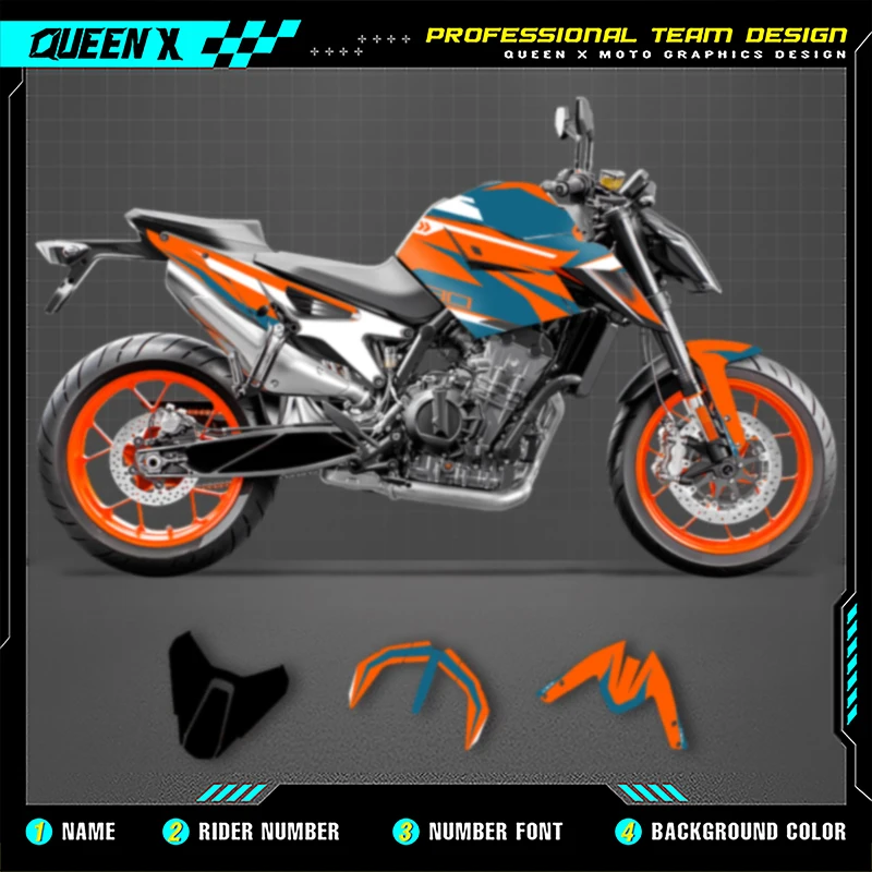 

Queen X MOTOR Motorcycle Graphics Background Decals Stickers Kit For KTM Duke 790 890 Adventure 2018-2021 006