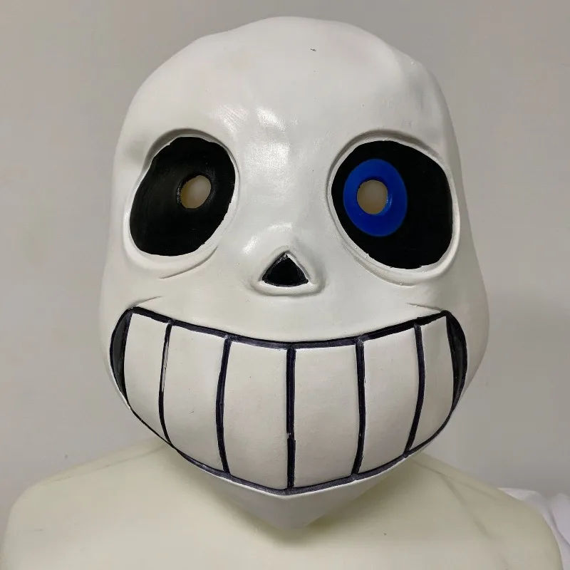 Маска Санс Папирус из Undertale, латексная, для Хэллоуина, косплей, маска скелета с большим ртом
