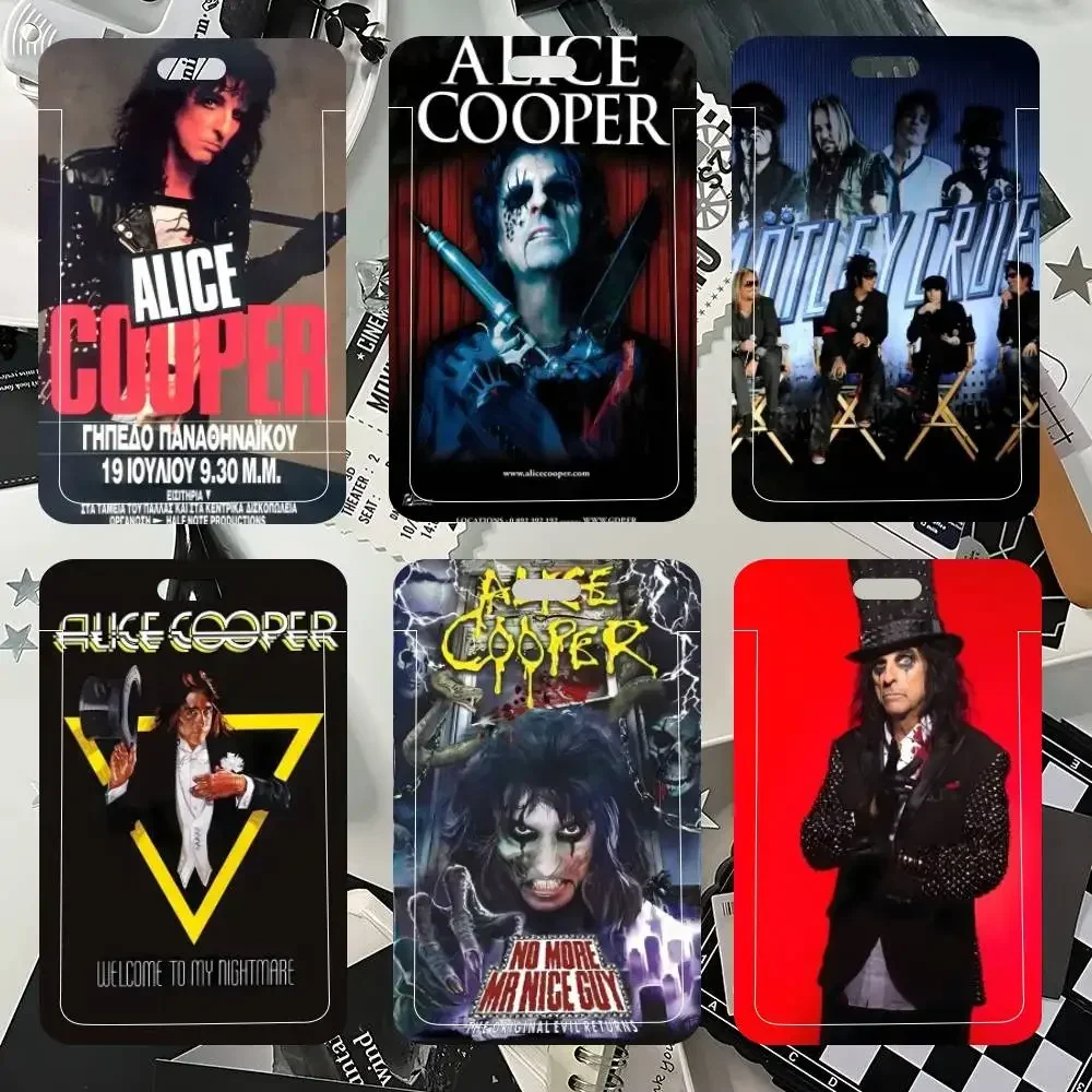 Alice Cooper Classic Rock Star Band Card Holder Neck Strap Pendant Door Badge Holder Lanyards Keychain Work Credential