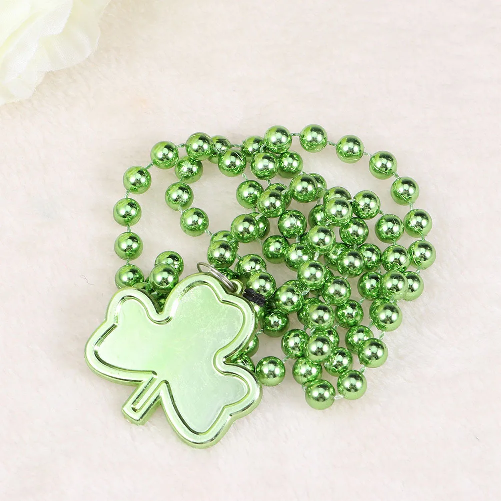 

4Pcs Saint Patricks Day Necklace Bead Chain Clover Hat Festival Party Supplies Gift Fun Saint Patricks Day Necklace