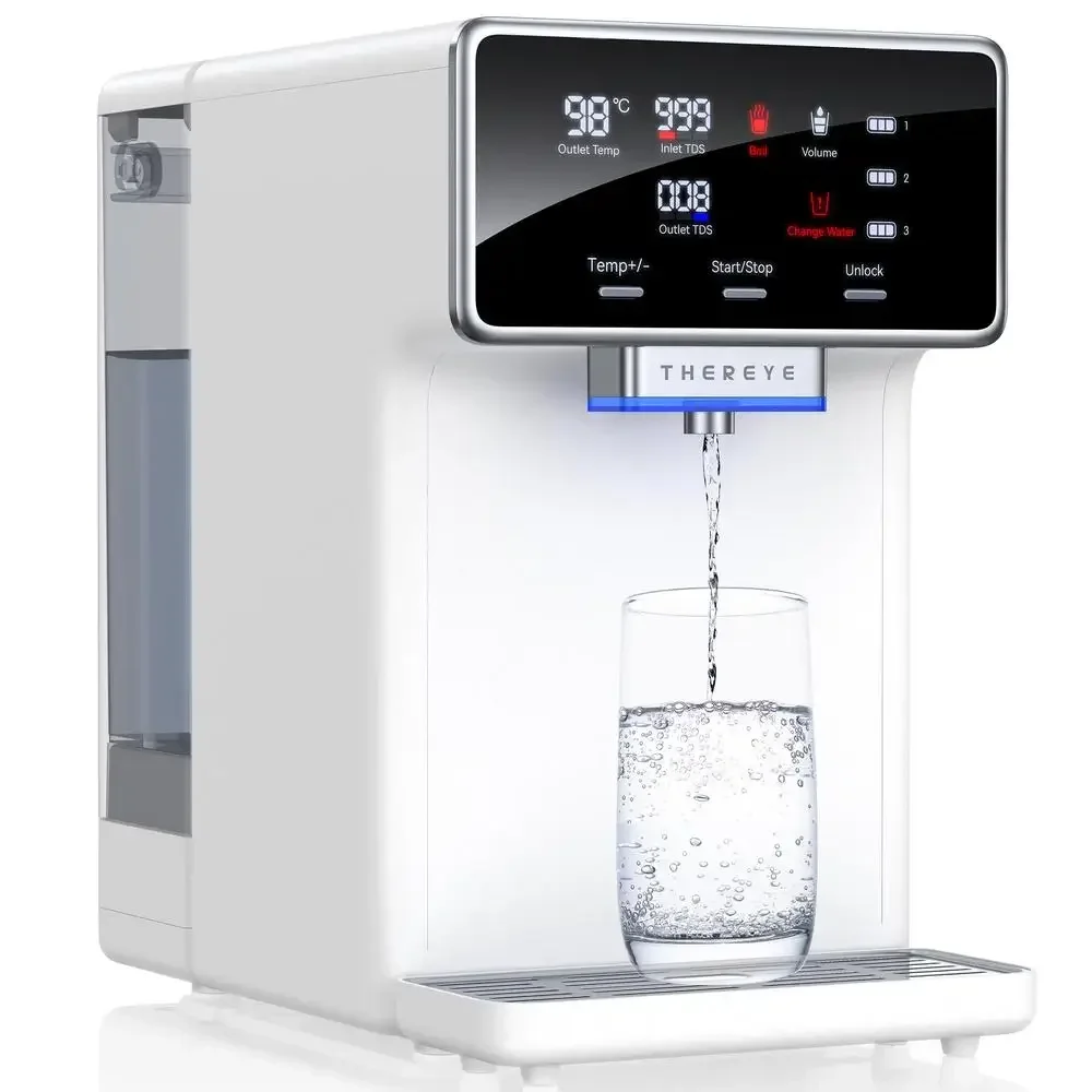 Sistem Pemurnian Air Reverse Osmosis 7 Tahap dengan Pemanas Instan, Bebas BPA, Portabel, dan Fitur Auto Dim
