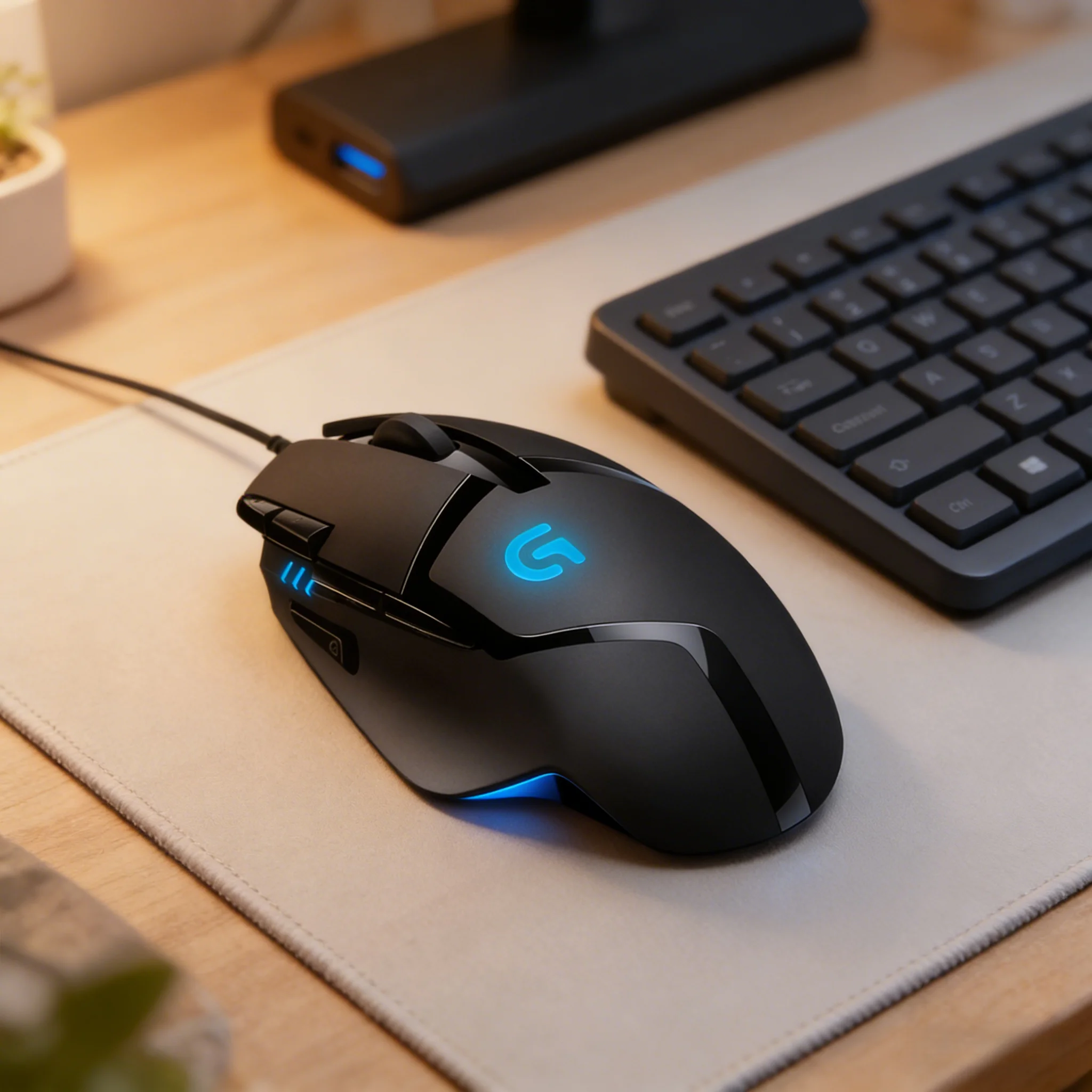 Mouse Gamer Logitech G402 Hyperion Fury, Design Ergonômico para Mão Direita, Comutador de DPI em Tempo Real para PC, Laptop e E-Sports