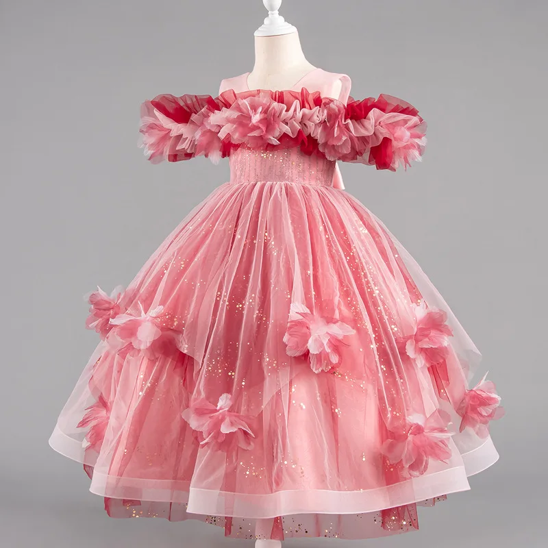 

Fashion Princess Girl Dress for Birthdays Lace Sleeveless Flower Girl Princess Dress Summer Girls Party Dress 3-14 Years