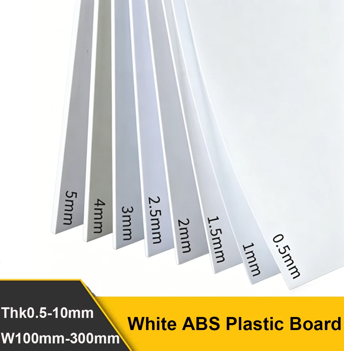 White ABS Plastic Board Handmade Sand Table Building Model Board DIY Model Material Thk0.5 0.8 1 1.5-10mm W100mm-300mm Baffle