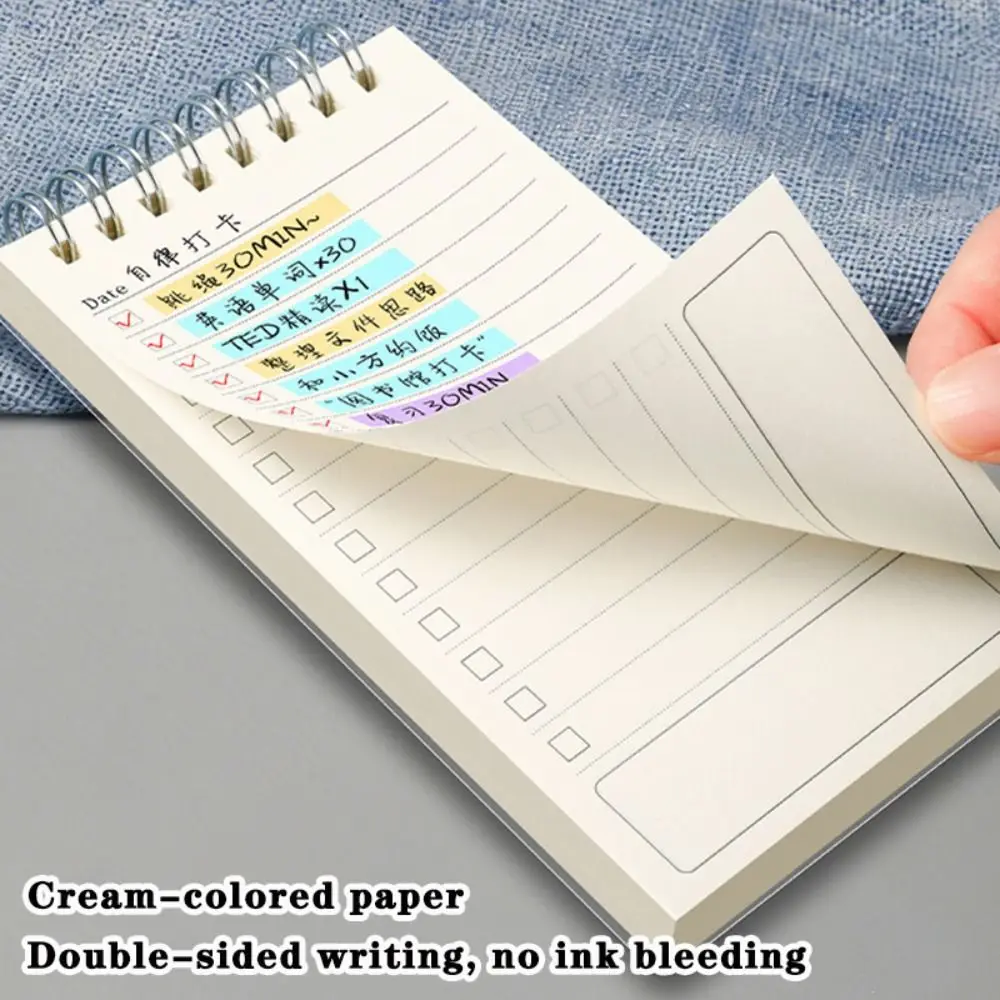 1pc Durable Undated Planner Notebook A6 Portable Schedule Journal Self-Discipline Checkbook Work&Study