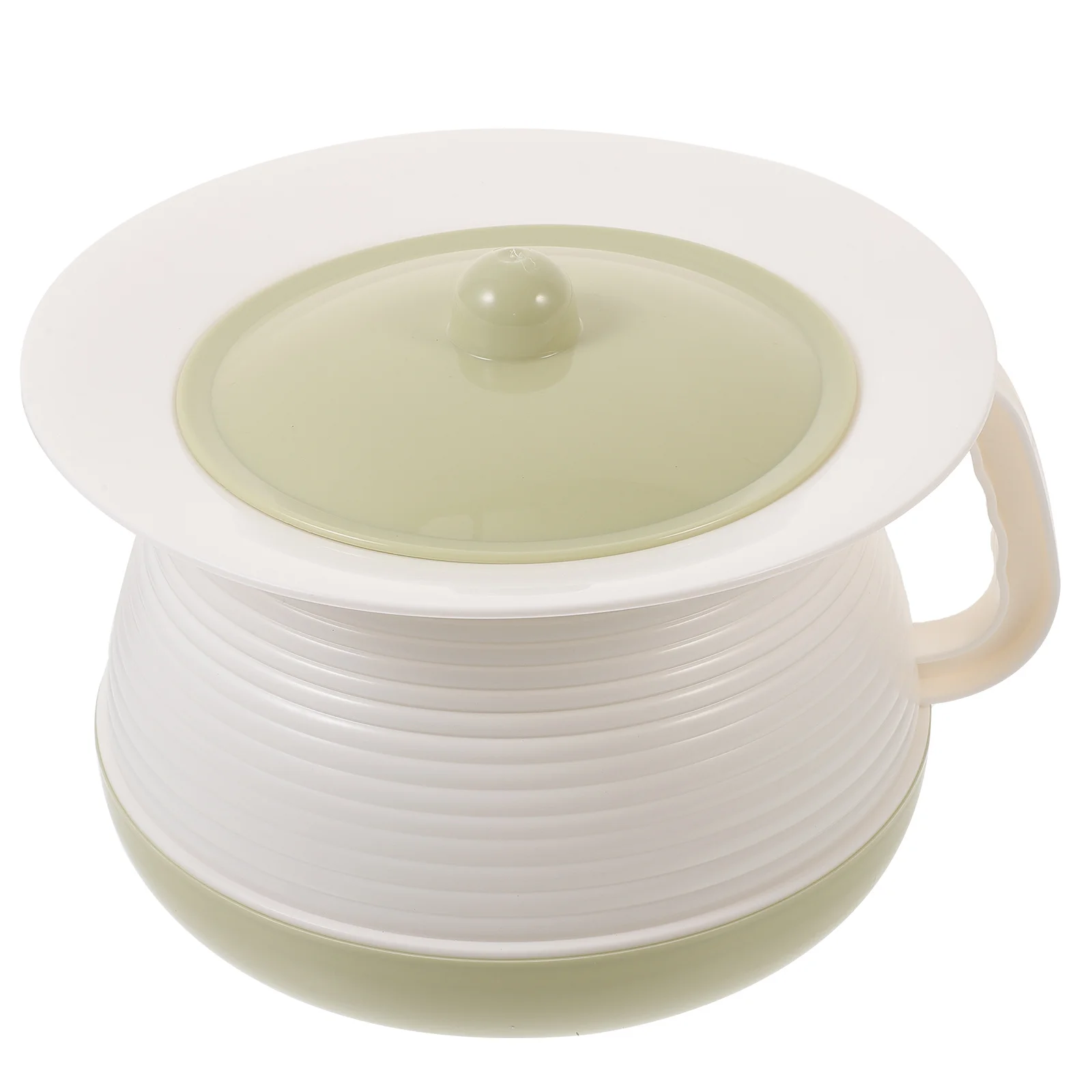 1pc 厚みのある尿ポットポータブルプラスチック便器子供大人用家庭用耐久性のある滑り止めベース衛生的な蓋ナイトチャンバートイレ