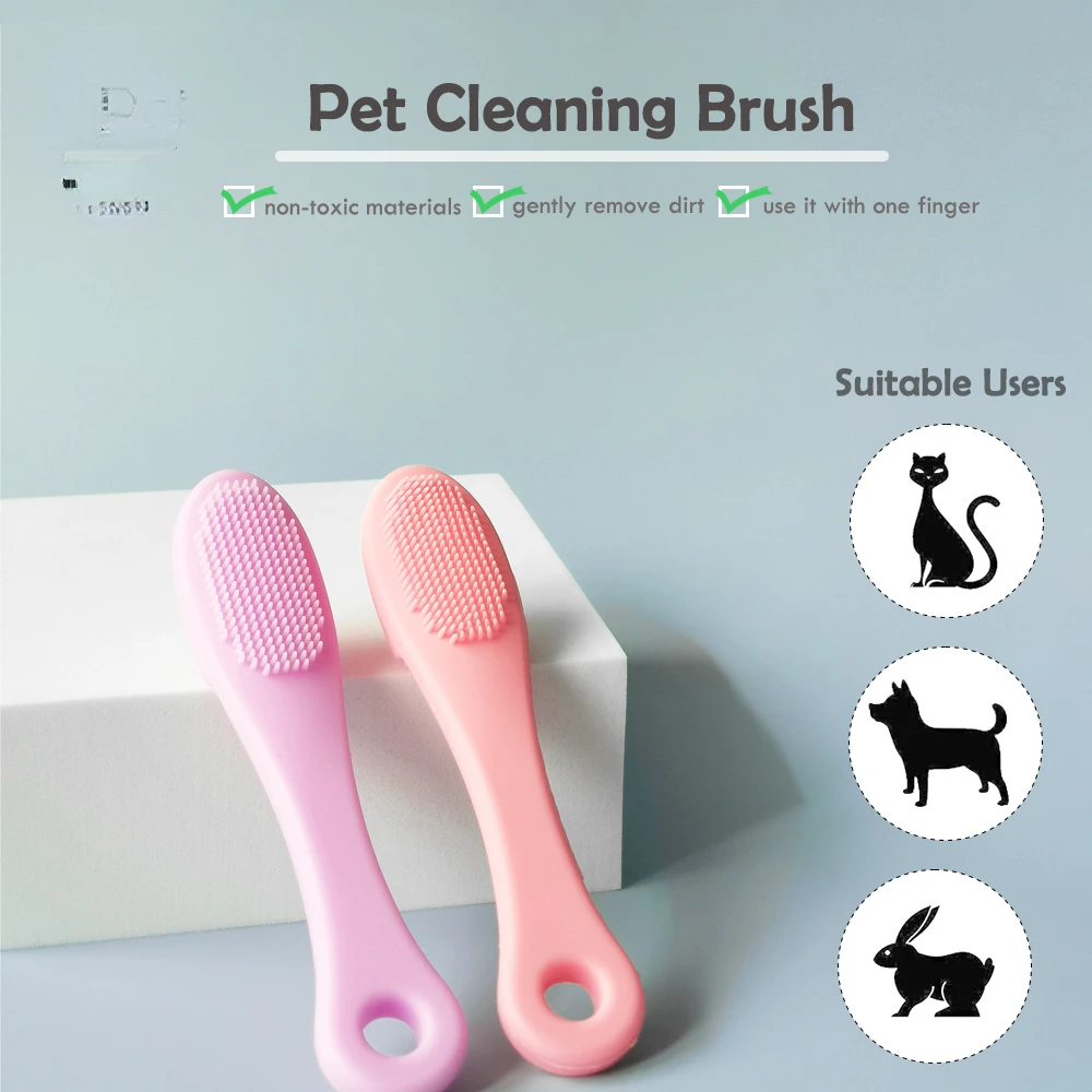 Dog Cat Cleaning Supplies Soft Pet Finger Brush Cats Brush Toothbrush Tear Stains Brush Eye Care Pets Cleaning Grooming Tools