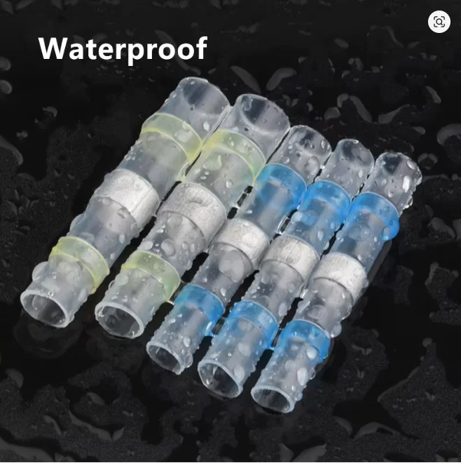 50-500PCS Waterproof Heat Shrink Solder Seal Wire Connectors 26-10 AWG Adhesive Butt Splice Terminal Kit for Cable Repair image 5