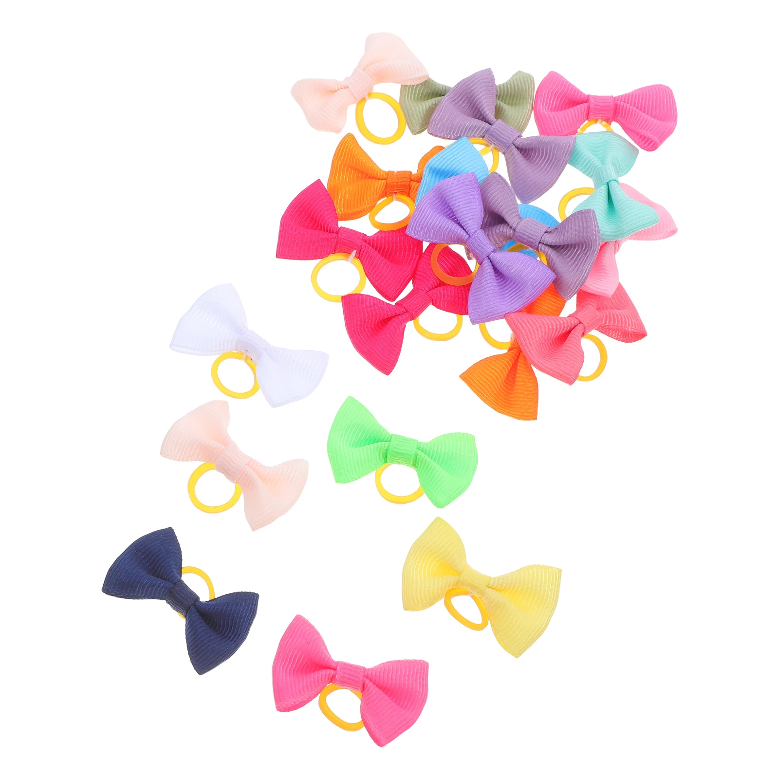 

20pcs Elastic Rubber Bands Multi-color Pet Bows Adjustable Size for Elastic Hair Bands Dogs Cats Hair Decoration