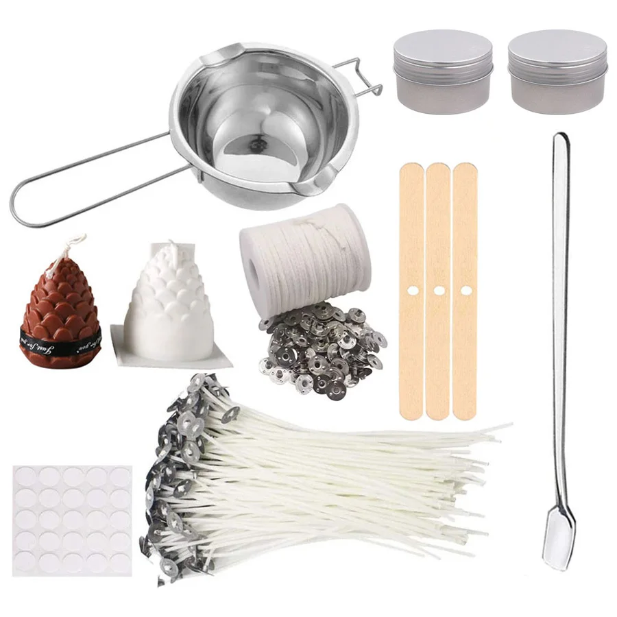 DIY Candle Crafting Kit Hand Making Craft Tool Wick Birthday Party Gift Making Melting Pot Mould Suitable for Beginner Material