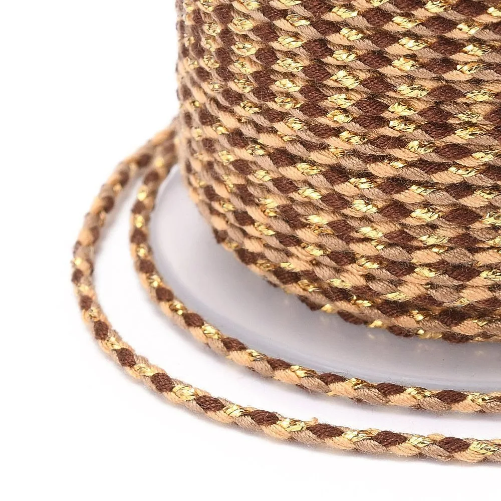 1roll 4-Ply Polycotton Cord Handmade Macrame  Rope with  Wire for String Wall  1.5mm about 21.8 yards(20m)/roll