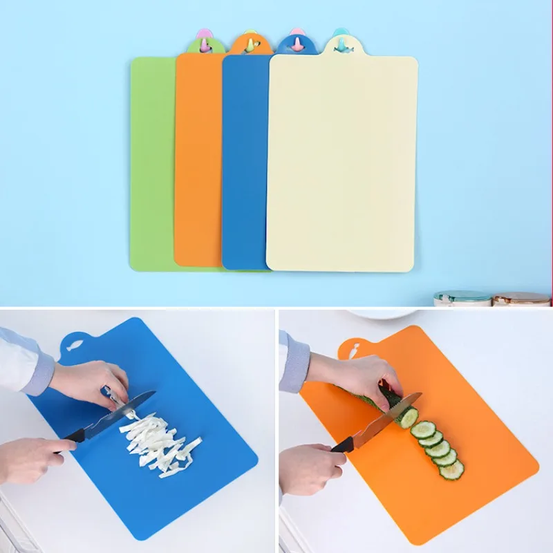 Kitchen Cutting Board Flexible Hanging Non-slip Cutting Board Creative Thin Soft Plastic Kitchen Cutting Tool