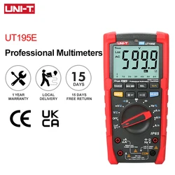 UNI-T UT195E Industrial Waterproof multimeter IP65 Flashlight UT195E LoZ Voltage Measurement True RMS Digital Multimeter