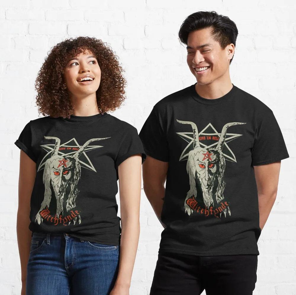 Witchfynde - Give 'Em Hell Classic T-Shirt Unisex T-shirts For Man Woman Couple Short Summer Tees Casual Cotton New Arrival