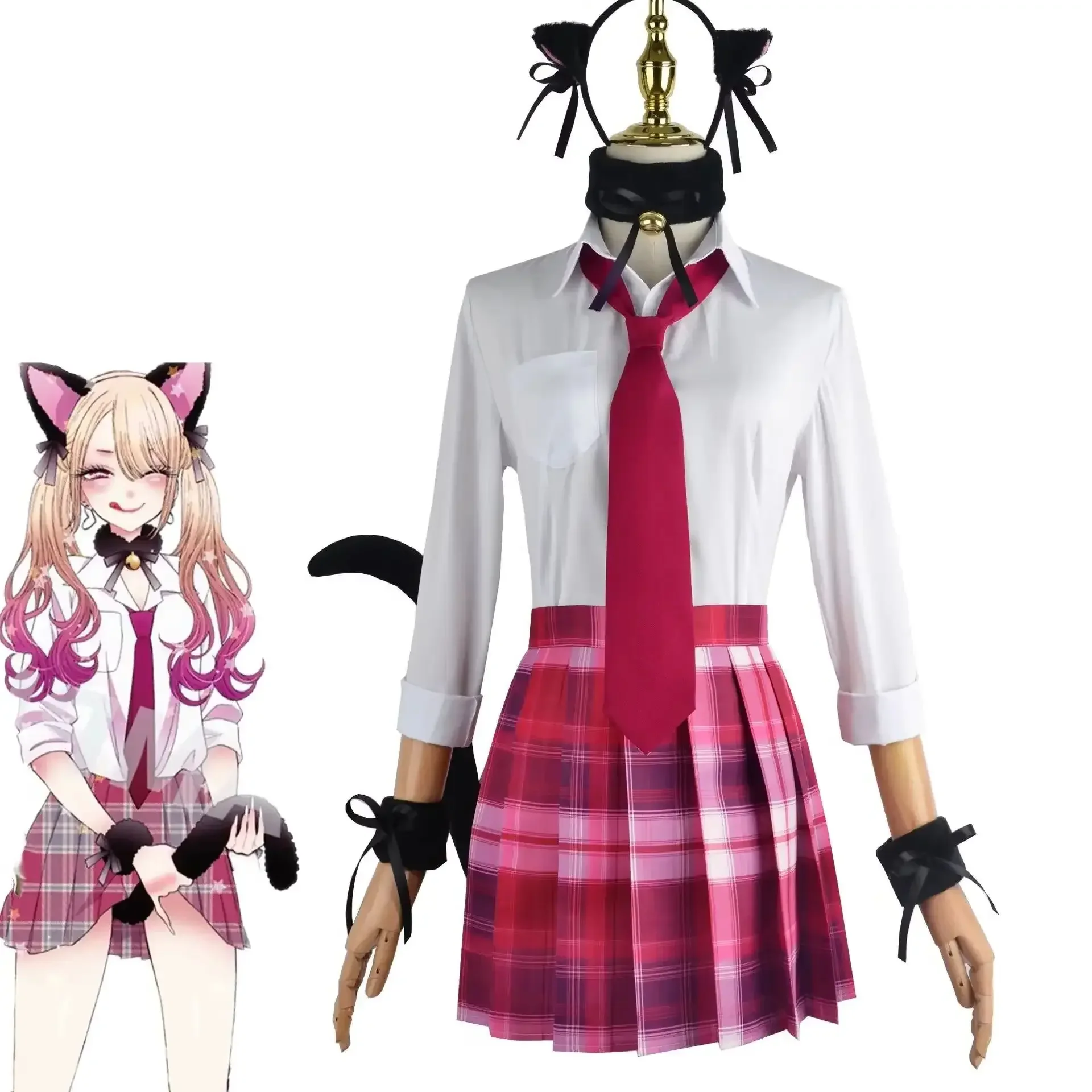 

Kitagawa Marin Catgirl Costume My Dress-Up Darling Cosplay Anime Clothes Nightmare before Christmas Theme Female Size M/L/XL/XXL