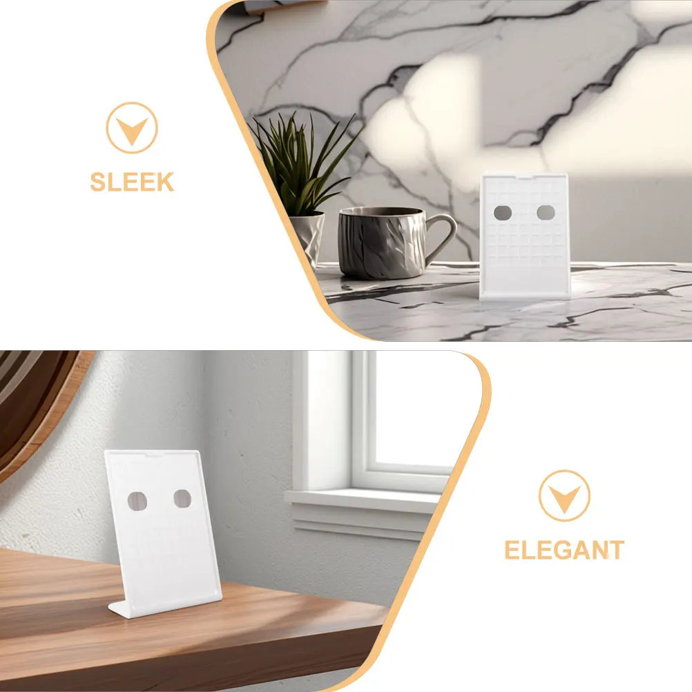 2Pcs LShaped Menu Display Stand ABS Plastic TableTop Holder White Color Easy Clean Flyers Promotional Sign Rack