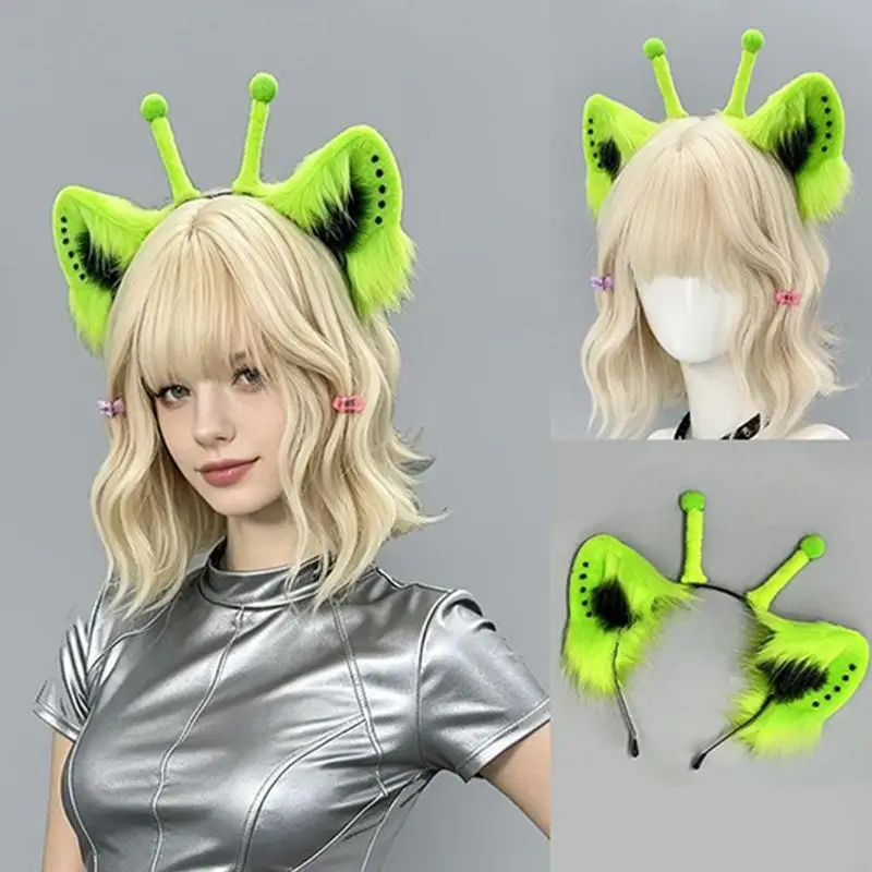 Plush Cats Ear Headbands Foxes Tail Alien Creature Costume Halloween Cosplay 