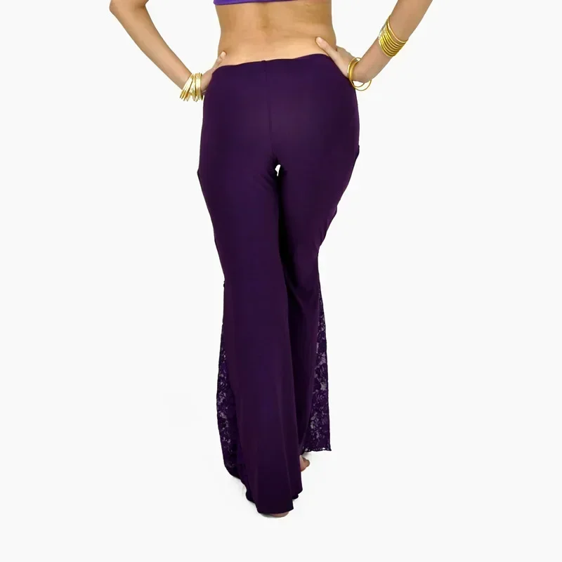 New Woman Dancer Side Slit Lace Trousers Belly Dance Pants Bellydance Latin clothes Flank Openings Practice Pants Professional