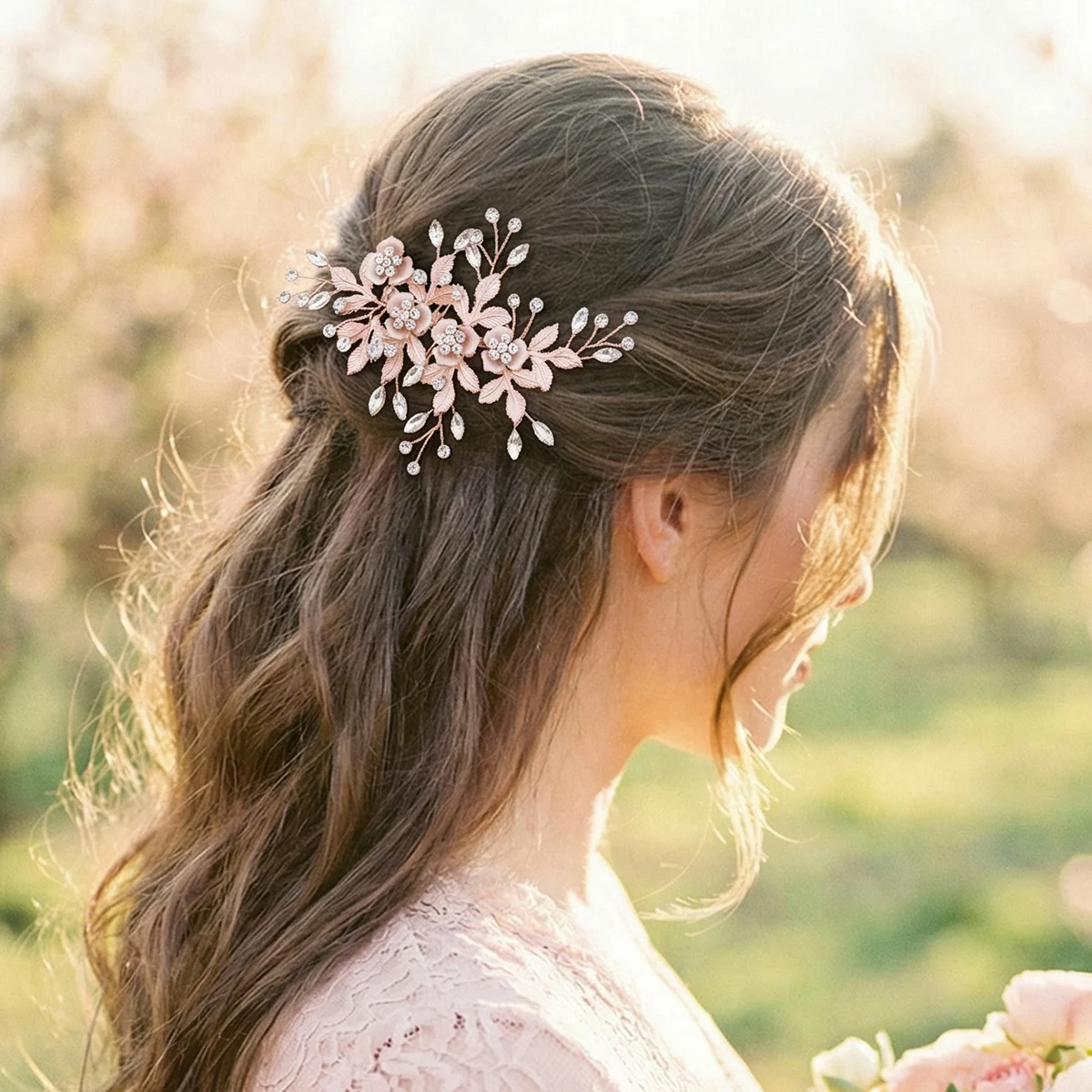 Rose Gold Alloy Flower Delicat - Hanbok Hair Pin ulasan dan harga