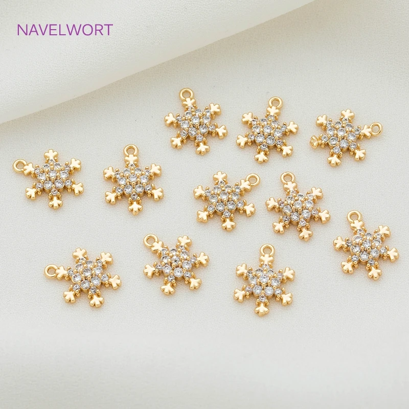 dijes bañados en oro 18k Colgantes en forma de corazón/luna/redondo/triangular con incrustaciones de circonita, accesorio para hacer joyas, manualidades, a la moda