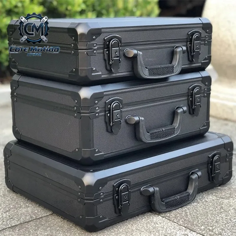 Aluminum Frame Waterproof Suitcase Bag Portable Tool Case Instruments Equipment Laptop Storage Box Travel Toolbox Plaid Sponge