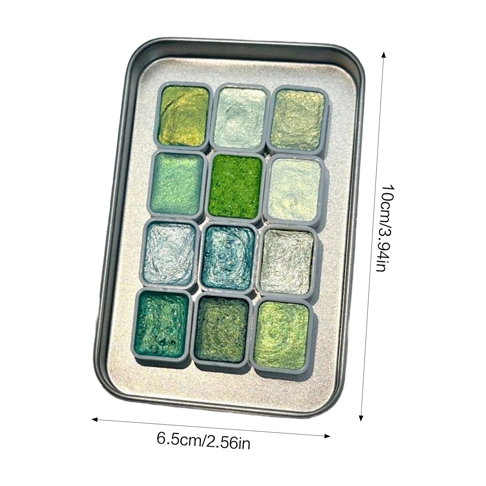 مجموعة ألوان مائية صلبة من اللؤلؤ المعدني مع مسحوق ذهبي للرسم الفني، جيب محمول للفنانين المبتدئين والأطفال والكبار #6