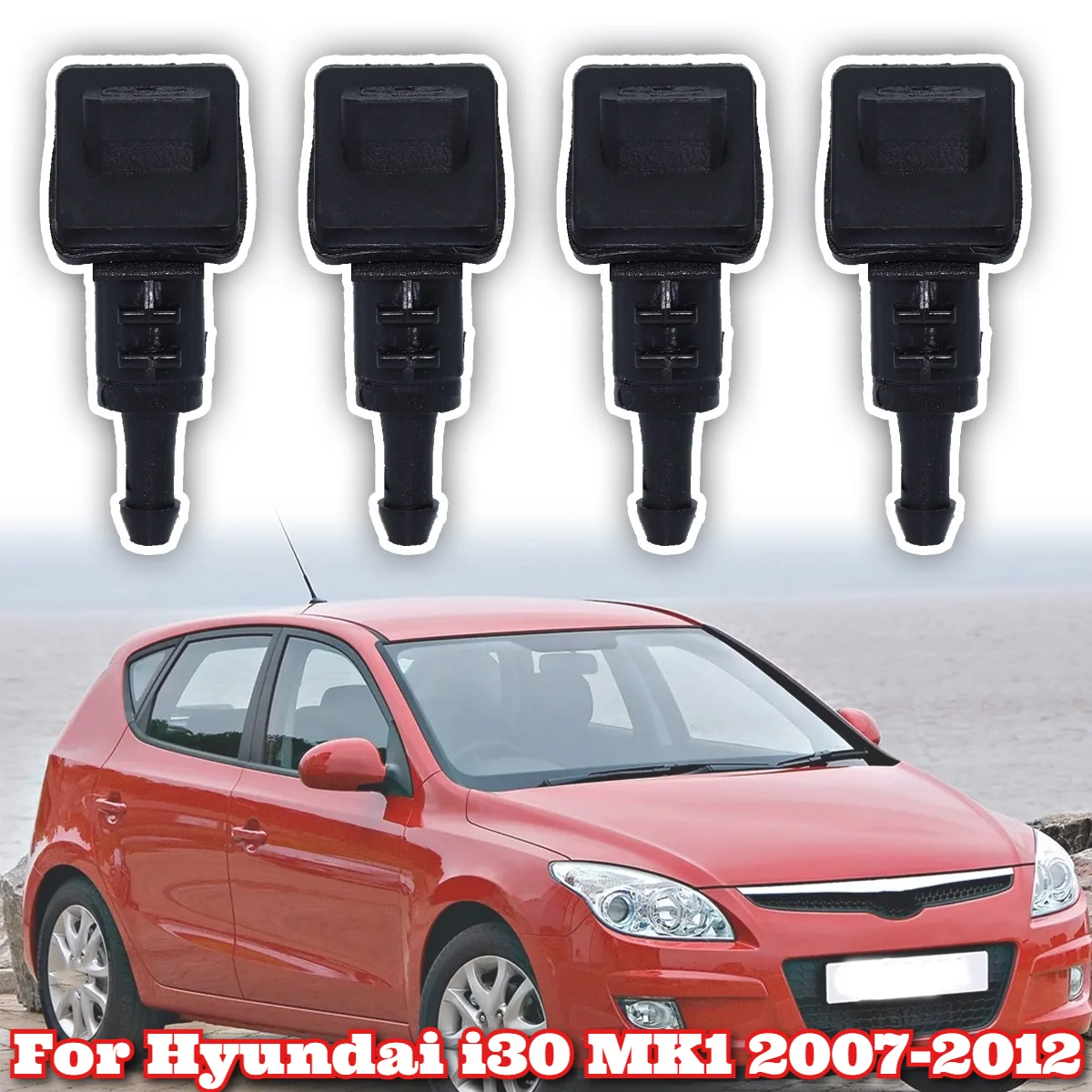 4PCS Front Windshield Windscreen Window Wiper Washer Spray Nozzle Jets Auto Spare Parts Repair Kit For Hyundai i30 MK1 2007-2012