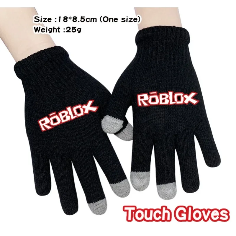 Warme mode bedrukte gebreide handschoenen Roblox Anime Game Creative Cartoon Thema Unisex Winterhandschoenen Kerst Cartoon Verjaardagscadeau