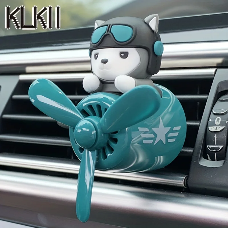 Sin perfume DIY fragancia piloto perro ambientador de aire de coche adorno plano giratorio ventilación difusor de aroma accesorios de decoración diversión fresca