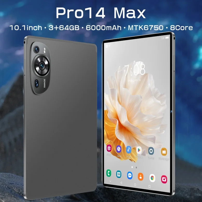 كمبيوتر لوحي JDL PB14 Pro 14 بحد أقصى 10.1 بوصة، 800*1280,3+64 جيجابايت، شريحة 6750، بطارية 2 ميجابكسل + 5 ميجابكسل، بطارية 6000 مللي أمبير في الساعة، وضع الاستعداد المزدوج بشريحتين