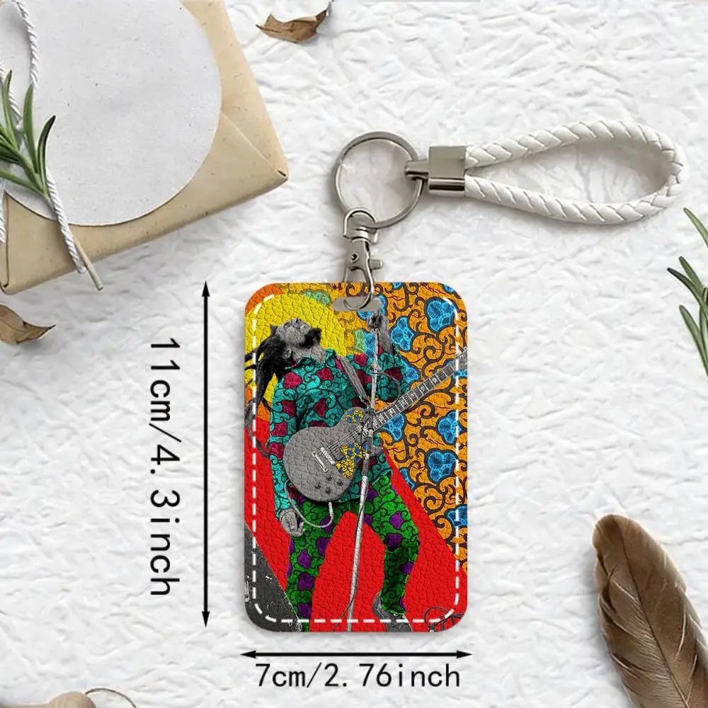 Bob Marley Card Holde Applicable To Credit Cards Bus Card Soft Leather Rectangular Keychain Protective Cover