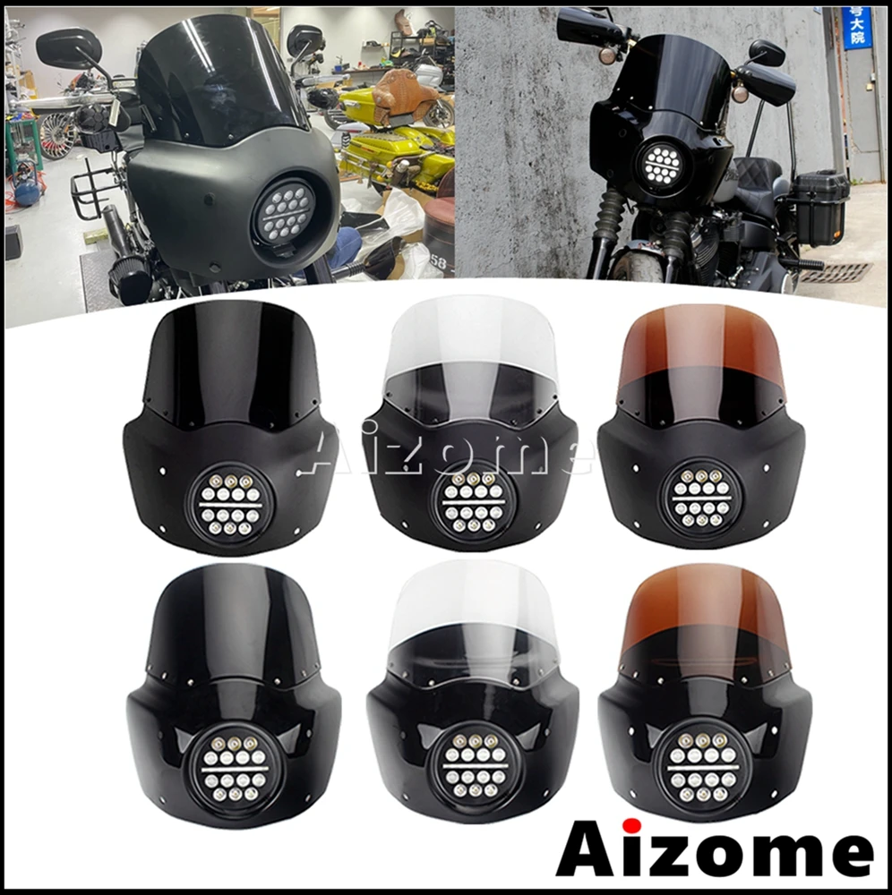 

For Harley Softail Low Rider 114 FXLRS 2020-21 LED Headlight Cover Road Fairng Low Rider S 117 22-23 Motorcycle Windshield Cowl