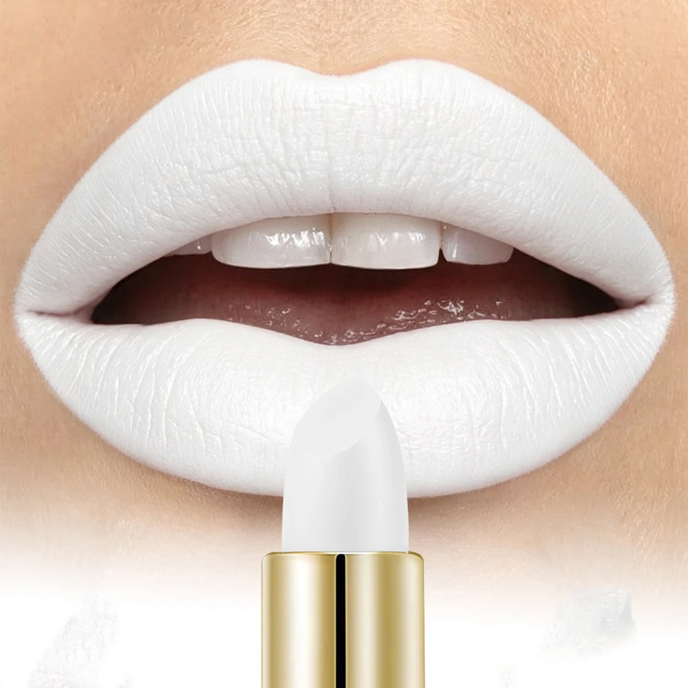 1pc Matte White Lipstick Long Lasting Non-transfer Lip Makeup Halloween Cosplay Party Creative Lip Cosmetic
